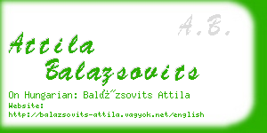 attila balazsovits business card